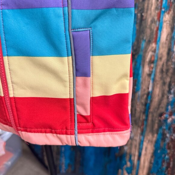 M2C Girls Hooded Fleece Lined Striped Windproof Softshell Jacket 2T - Picture 3 of 12